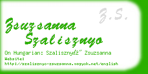 zsuzsanna szalisznyo business card